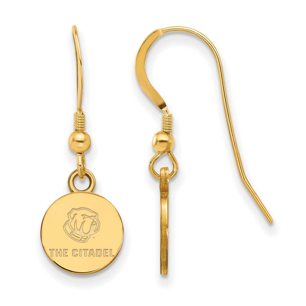 14K Yellow Gold Plated S. Silver The Citadel XS (Tiny) Dangle Earrings, Item E15409 by The Black Bow Jewelry Co.
