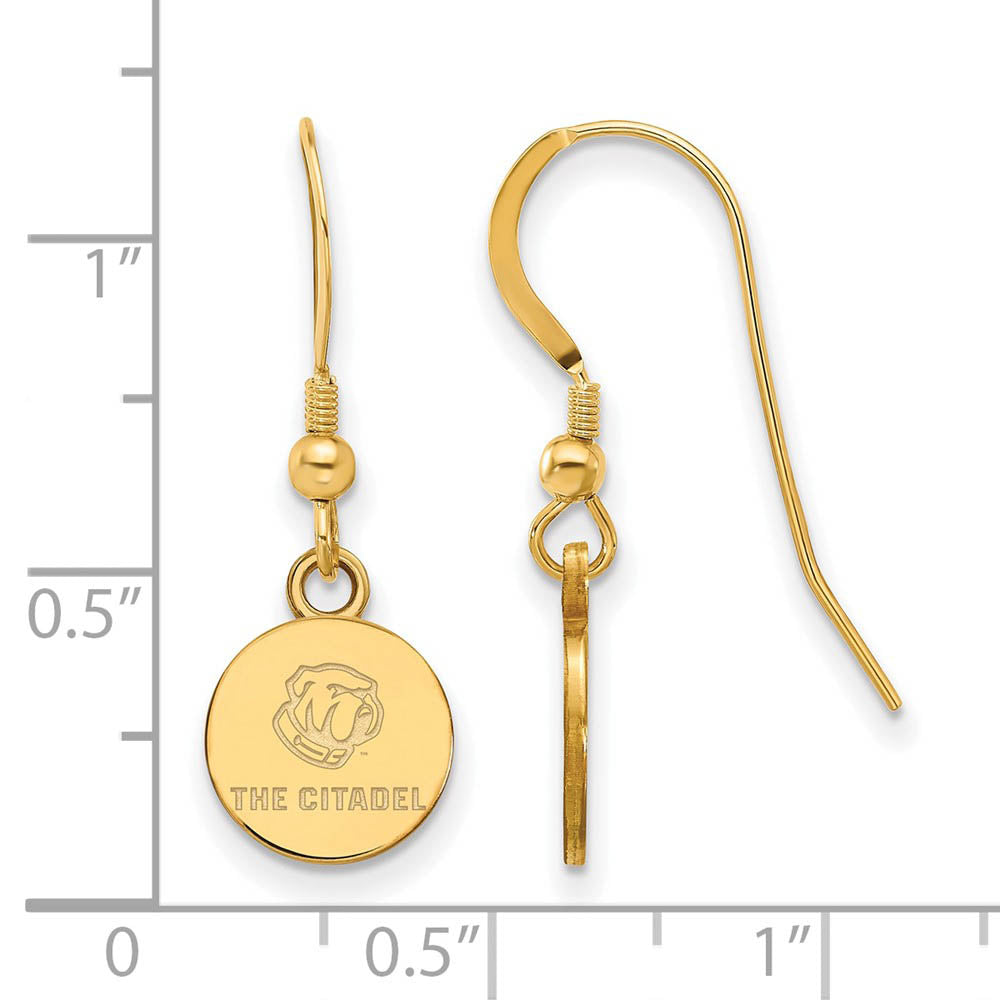 Alternate view of the 14K Yellow Gold Plated S. Silver The Citadel XS (Tiny) Dangle Earrings by The Black Bow Jewelry Co.