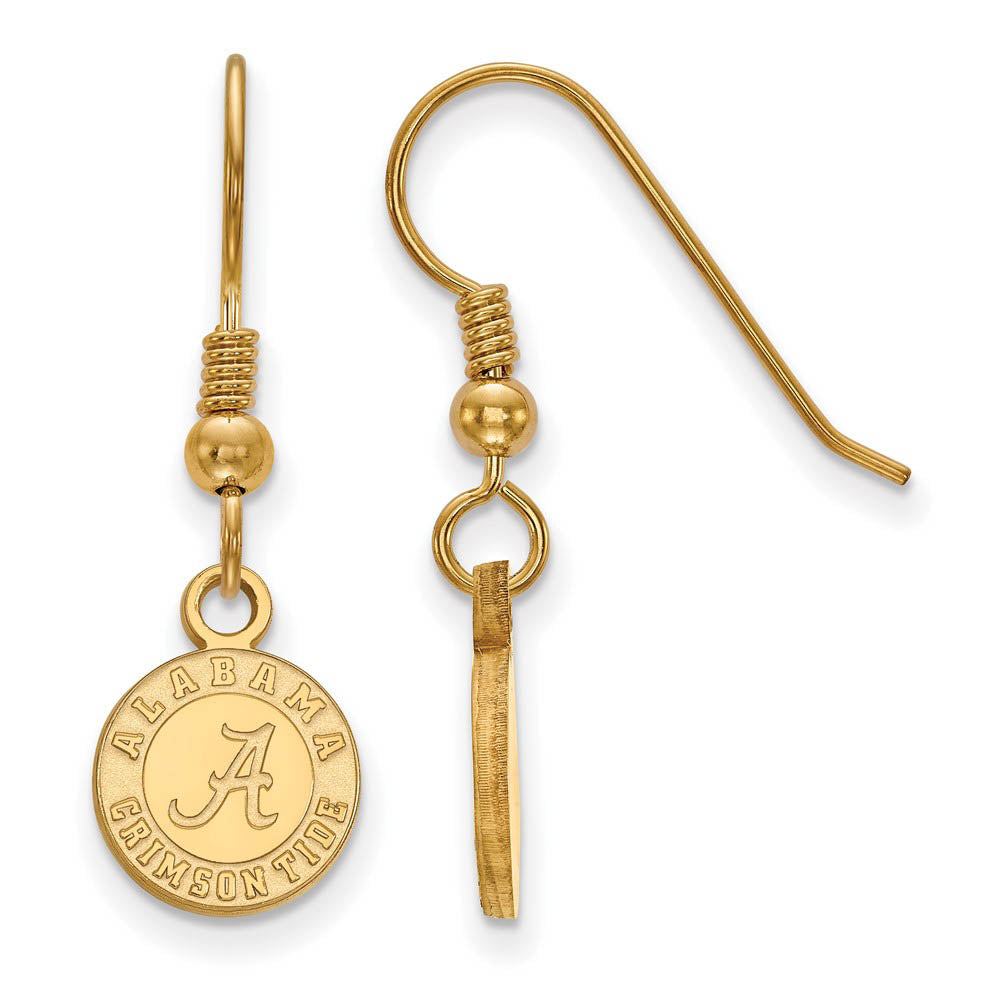 14k Gold Plated Silver Univ. of Alabama XS Dangle Earrings, Item E15432 by The Black Bow Jewelry Co.