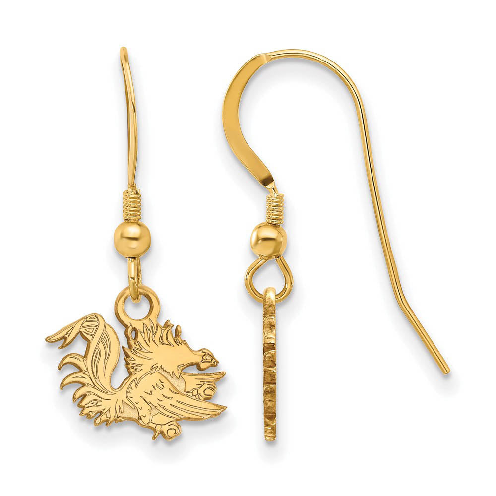 14k Gold Plated Silver U of South Carolina XS (Tiny) Dangle Earring, Item E15438 by The Black Bow Jewelry Co.