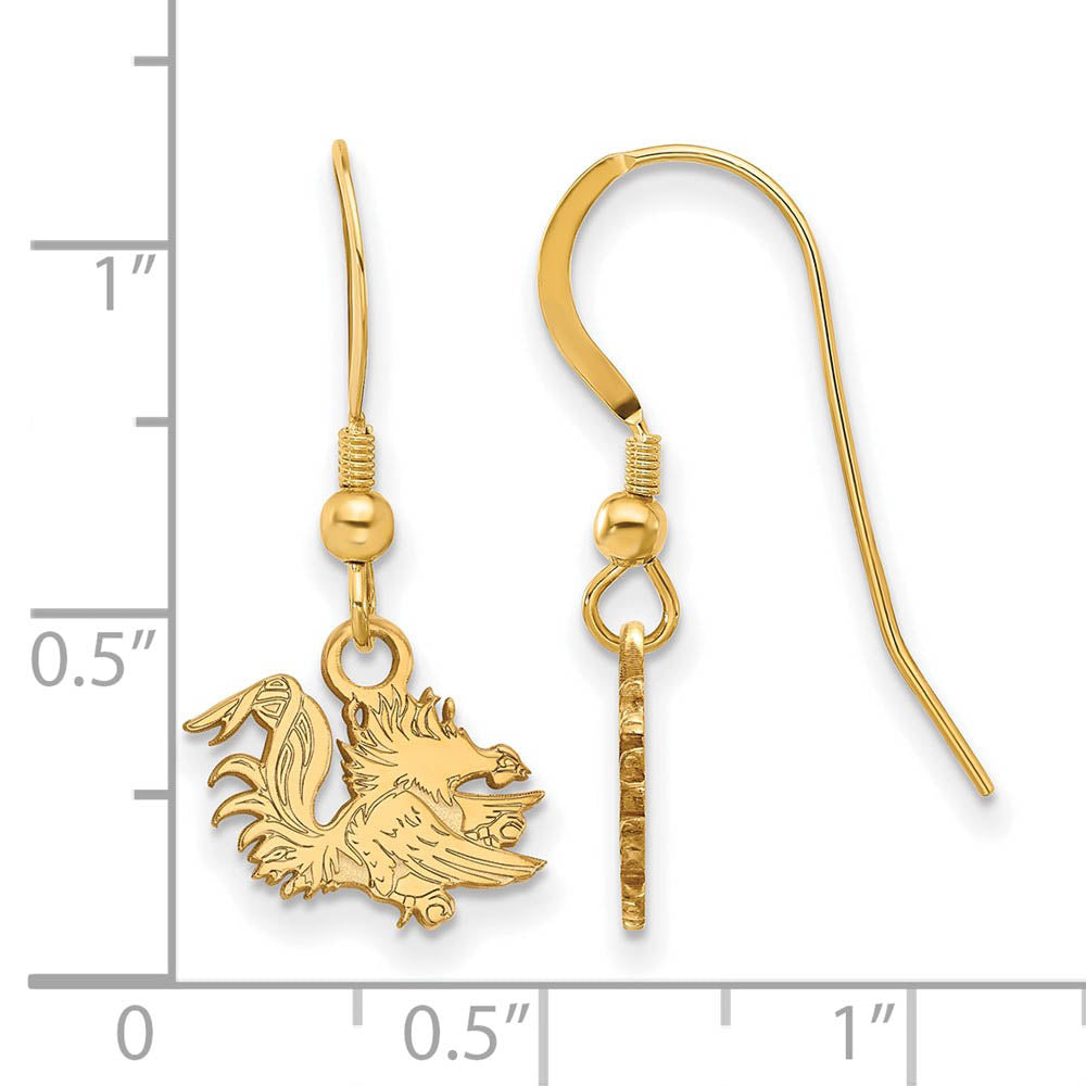 Alternate view of the 14k Gold Plated Silver U of South Carolina XS (Tiny) Dangle Earring by The Black Bow Jewelry Co.