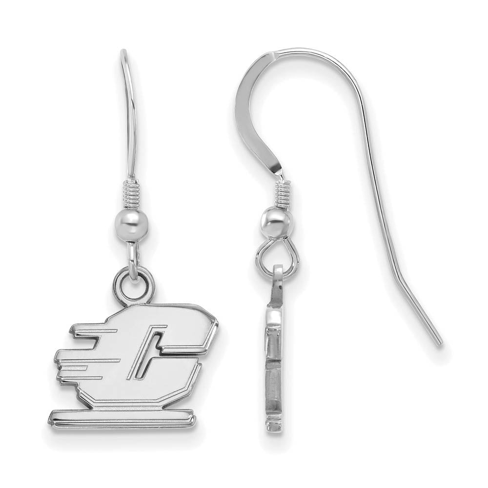 Sterling Silver Central Michigan XS (Tiny) Dangle Earrings, Item E15466 by The Black Bow Jewelry Co.