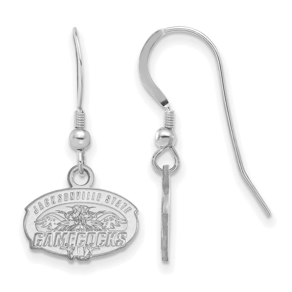 Sterling Silver Jacksonville State XS (Tiny) Dangle Earrings, Item E15470 by The Black Bow Jewelry Co.