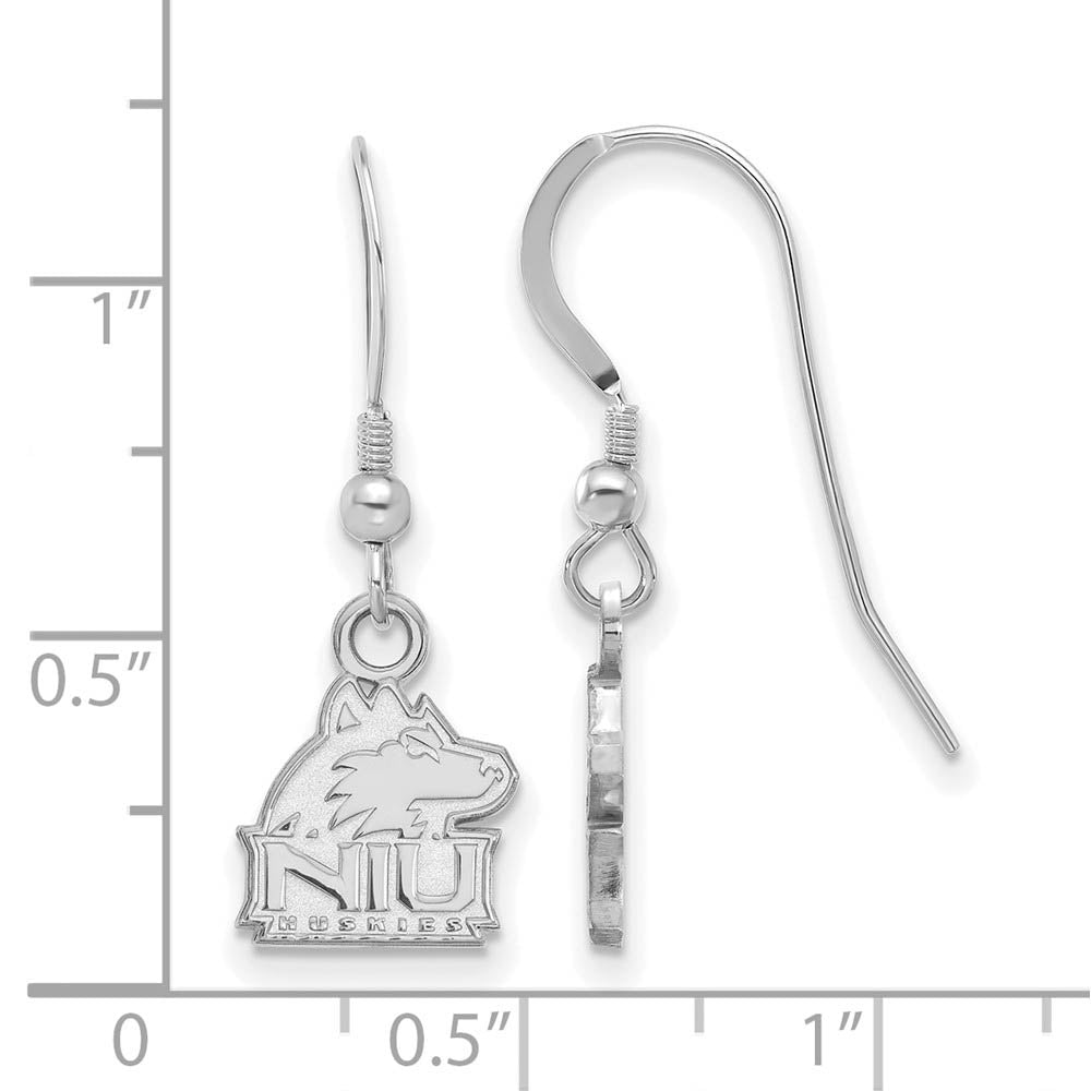 Alternate view of the Sterling Silver Northern Illinois University XS (Tiny) Dangle Earrings by The Black Bow Jewelry Co.