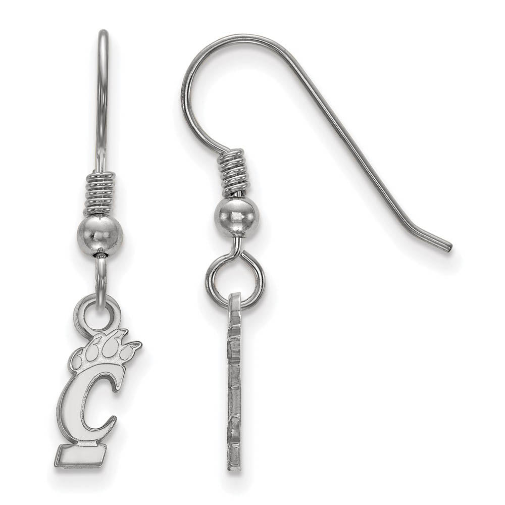 Sterling Silver University of Cincinnati XS (Tiny) Dangle Earrings, Item E15486 by The Black Bow Jewelry Co.