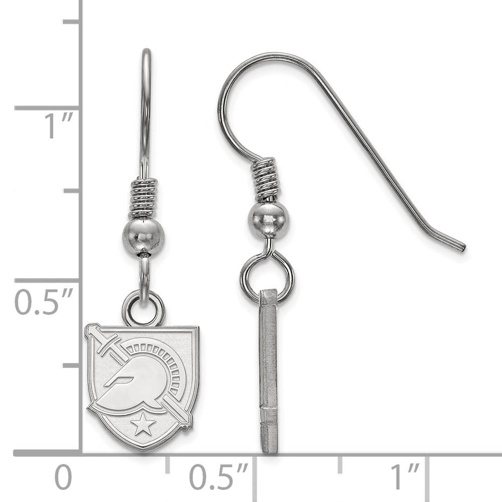 Alternate view of the Sterling Silver U.S. Military Academy XS (Tiny) Dangle Earrings by The Black Bow Jewelry Co.