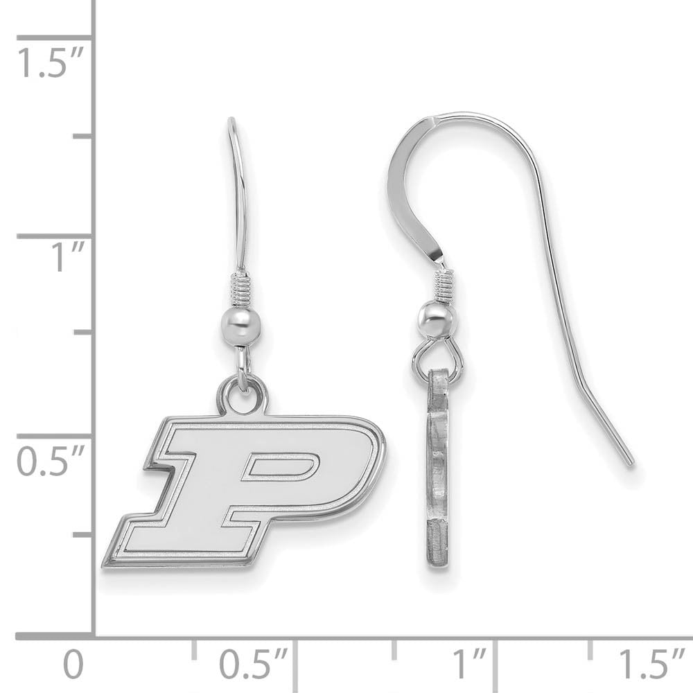 Alternate view of the Sterling Silver Purdue XS (Tiny) Dangle Wire Earrings by The Black Bow Jewelry Co.