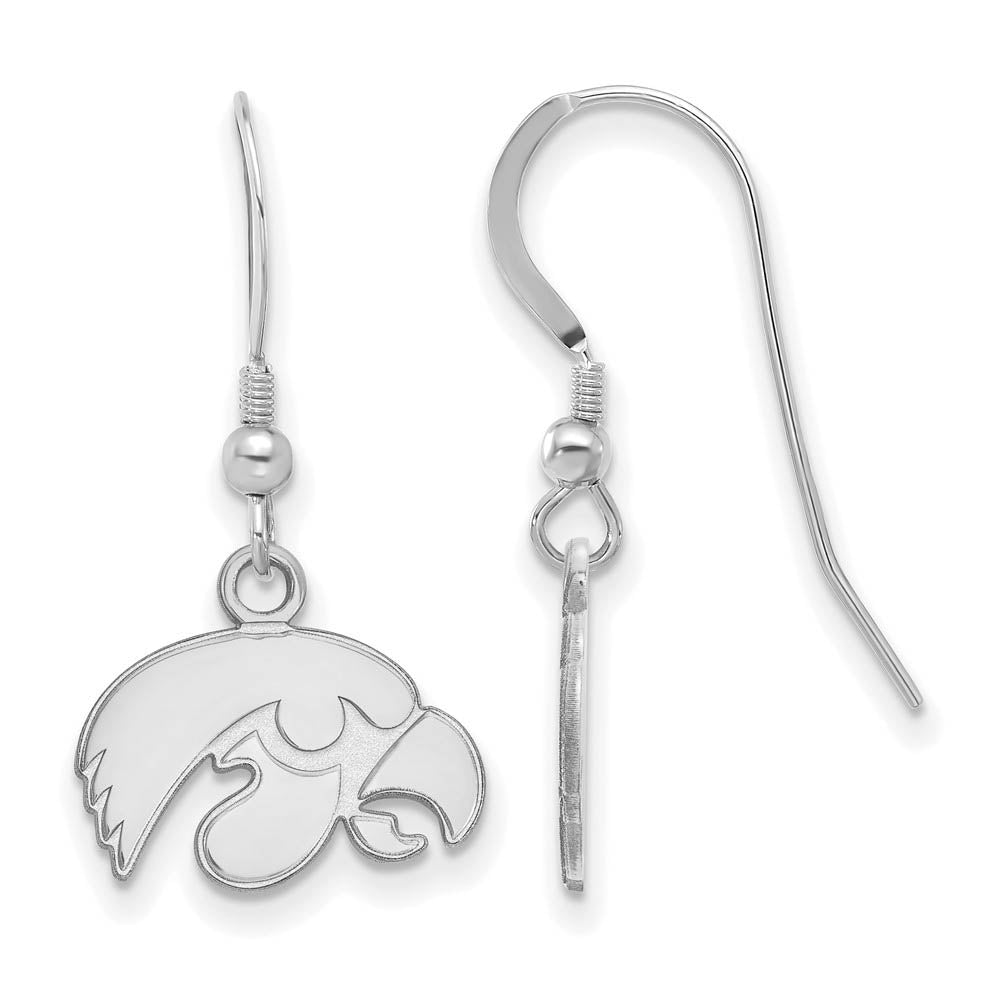 Sterling Silver University of Iowa XS (Tiny) Dangle Wire Earrings, Item E15525 by The Black Bow Jewelry Co.