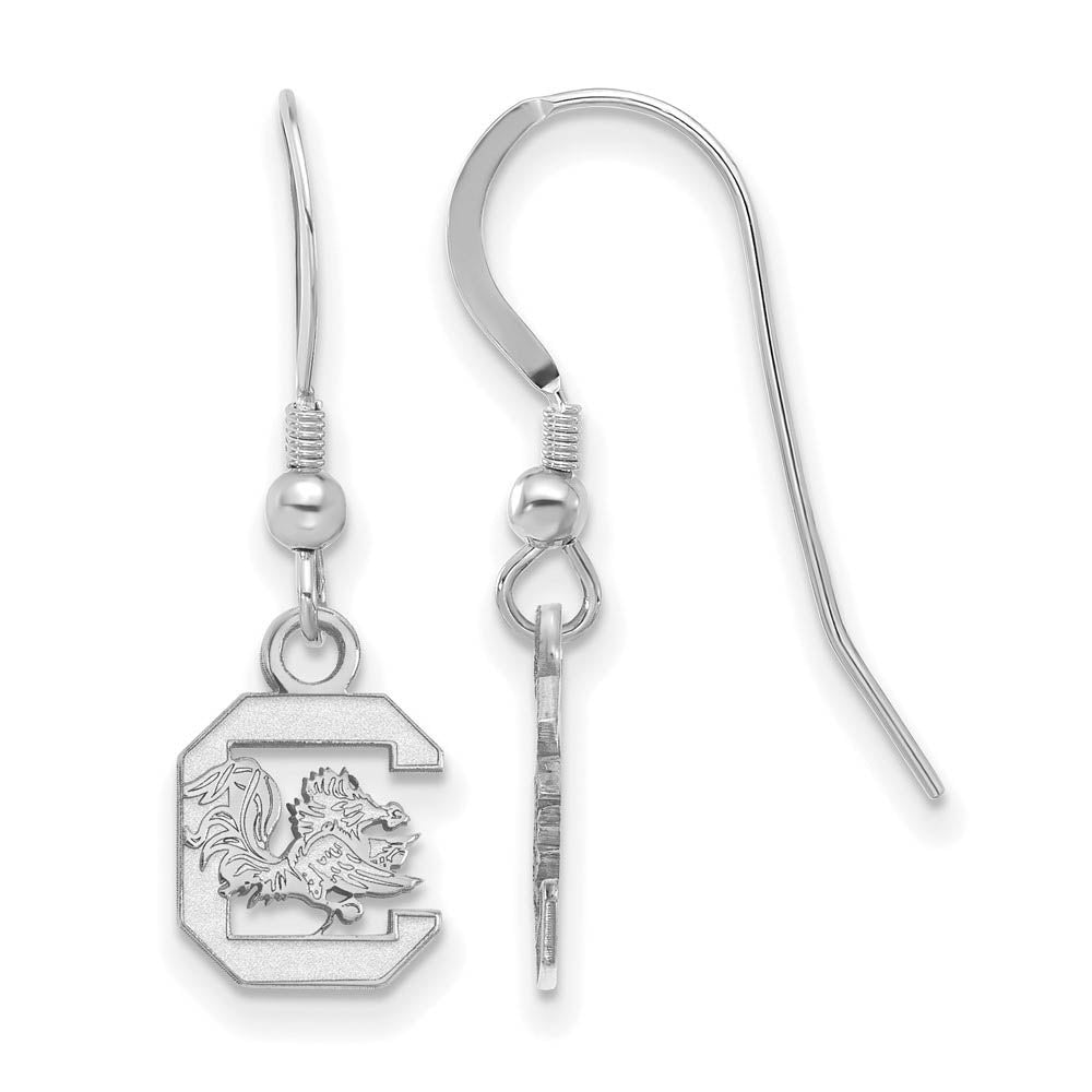 Sterling Silver U of South Carolina XS (Tiny) Dangle Wire Earrings, Item E15537 by The Black Bow Jewelry Co.