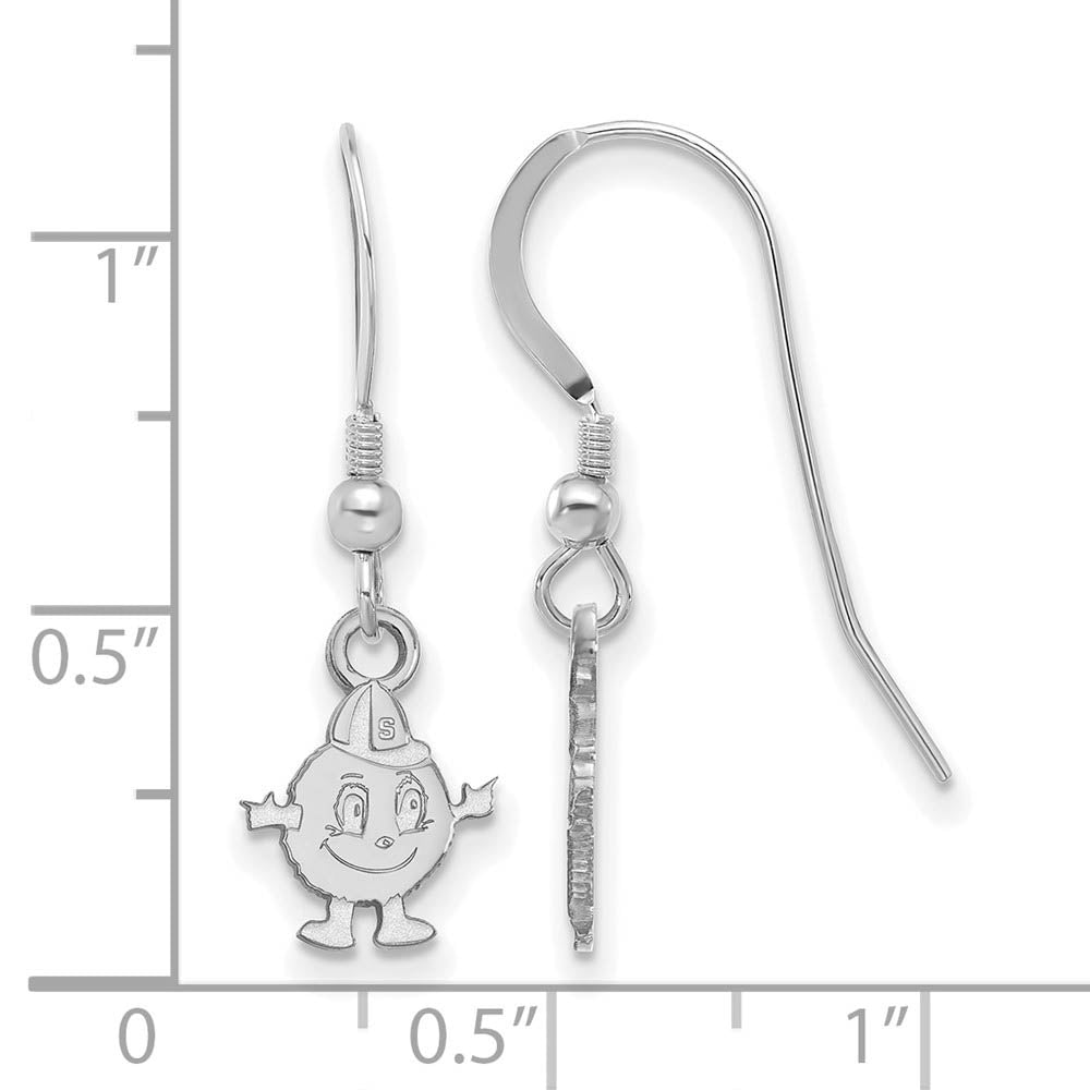 Alternate view of the Sterling Silver Syracuse University XS (Tiny) Dangle Earrings by The Black Bow Jewelry Co.