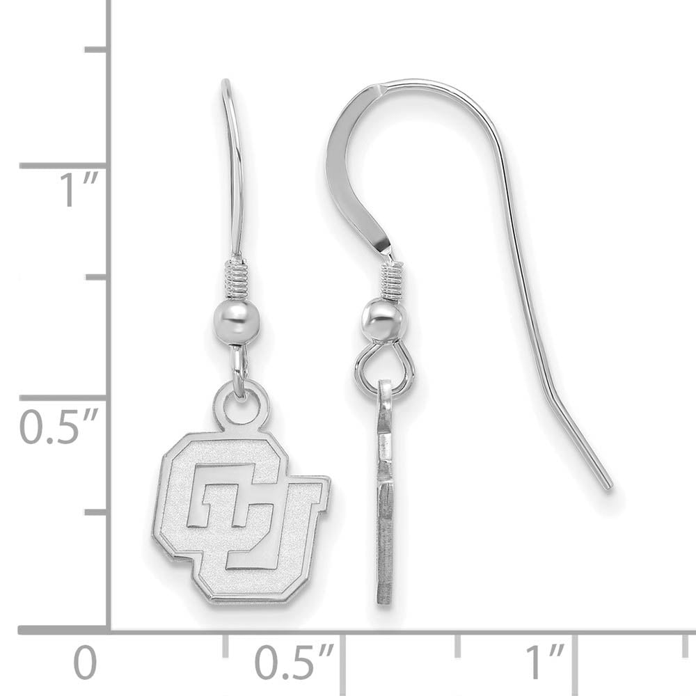 Alternate view of the Sterling Silver University of Colorado XS (Tiny) Dangle Earrings by The Black Bow Jewelry Co.