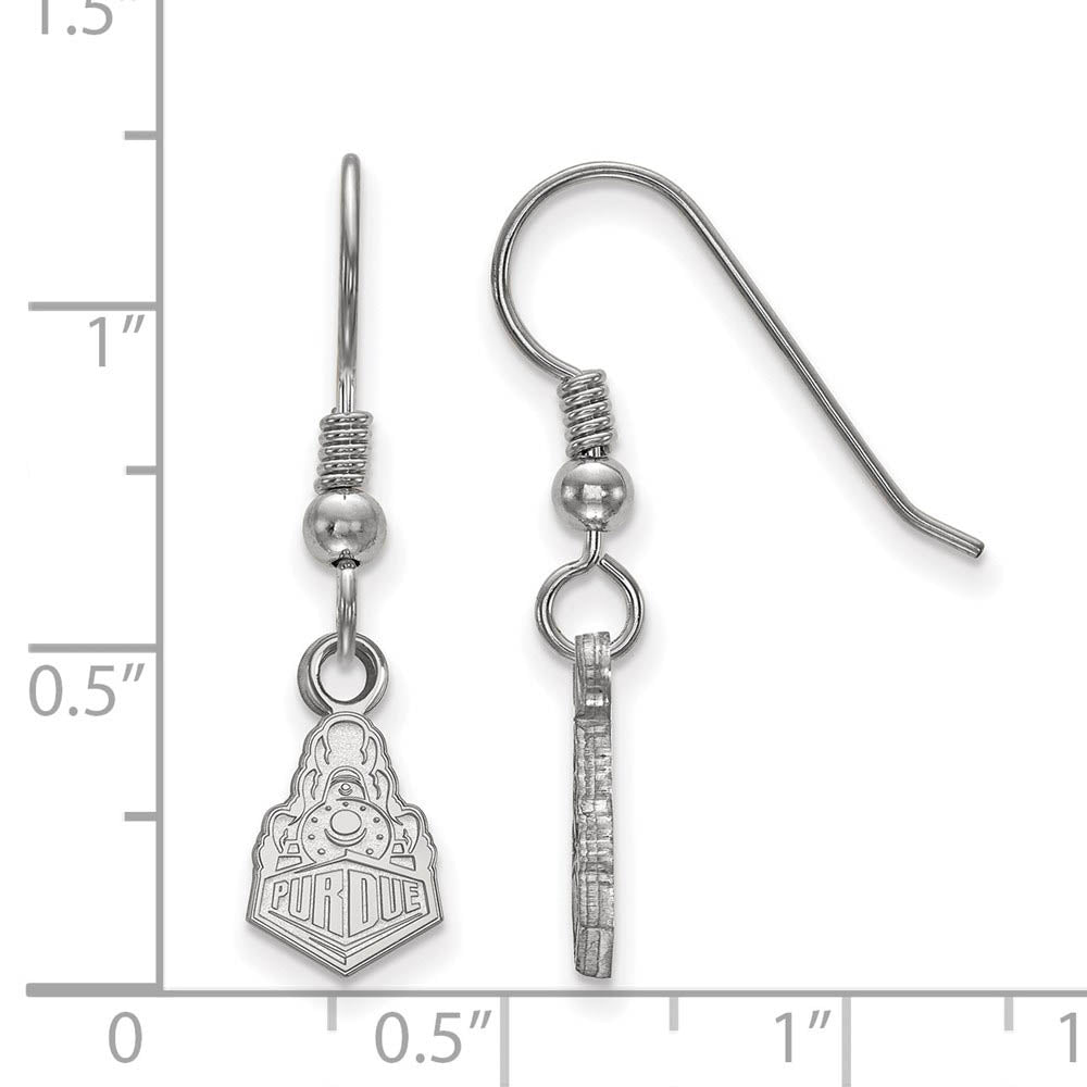 Alternate view of the Sterling Silver Purdue XS Tiny Dangle Earrings by The Black Bow Jewelry Co.