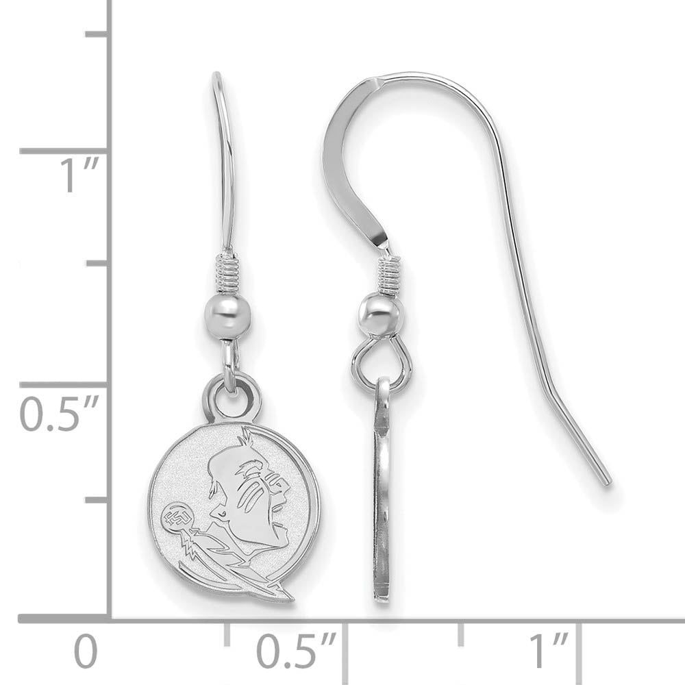 Alternate view of the Sterling Silver Florida State Univ. XS (Tiny) Dangle Earrings by The Black Bow Jewelry Co.