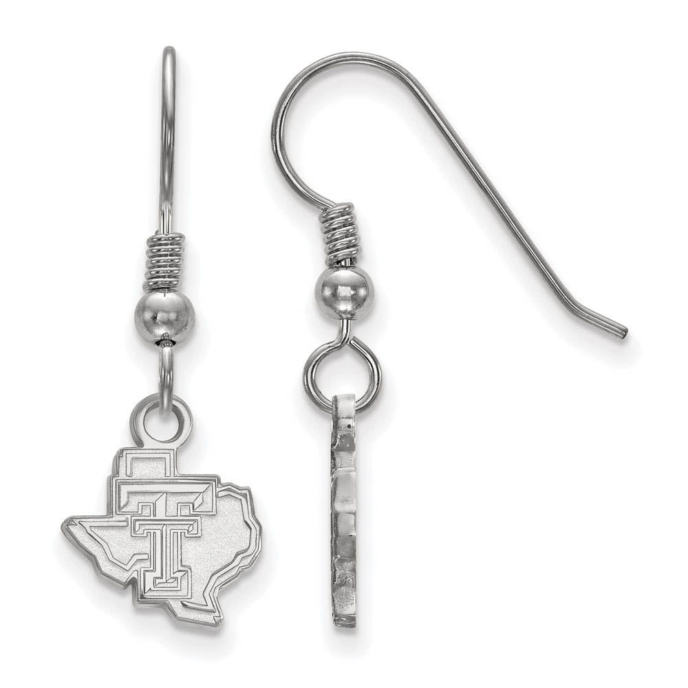 Sterling Silver Texas Tech University XS (Tiny) Dangle Earrings, Item E15577 by The Black Bow Jewelry Co.
