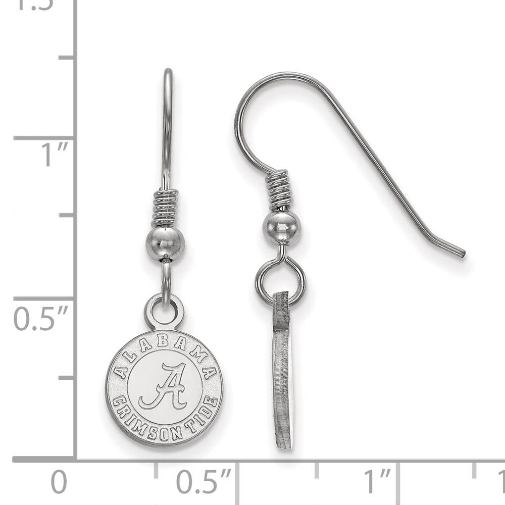 Alternate view of the Sterling Silver Univ. of Alabama XS (Tiny) Dangle Earrings by The Black Bow Jewelry Co.