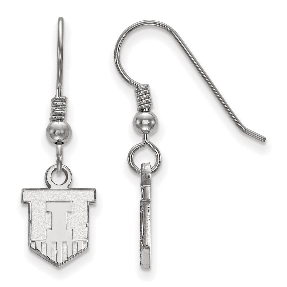 Sterling Silver University of Illinois XS (Tiny) Dangle Earrings, Item E15581 by The Black Bow Jewelry Co.