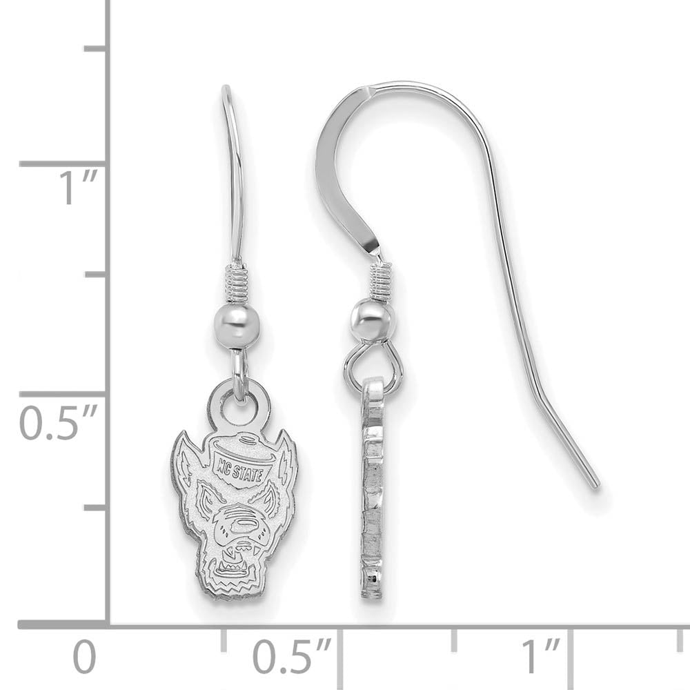 Alternate view of the Sterling Silver North Carolina State XS (Tiny) Dangle Earrings by The Black Bow Jewelry Co.