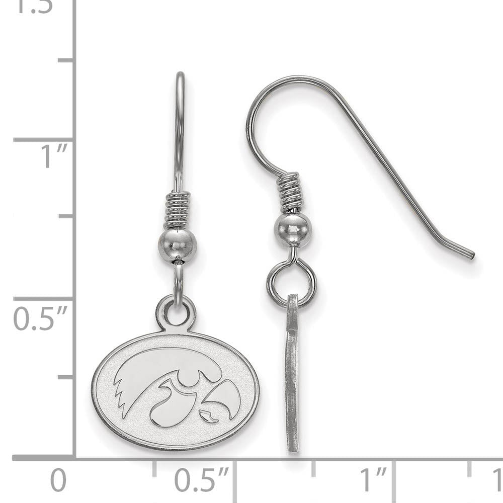 Alternate view of the Sterling Silver Univ. of Iowa XS (Tiny) Dangle Earrings by The Black Bow Jewelry Co.