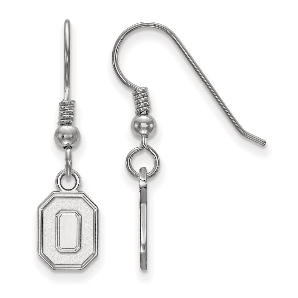 Sterling Silver Ohio State University XS (Tiny) Dangle Earrings, Item E15595 by The Black Bow Jewelry Co.