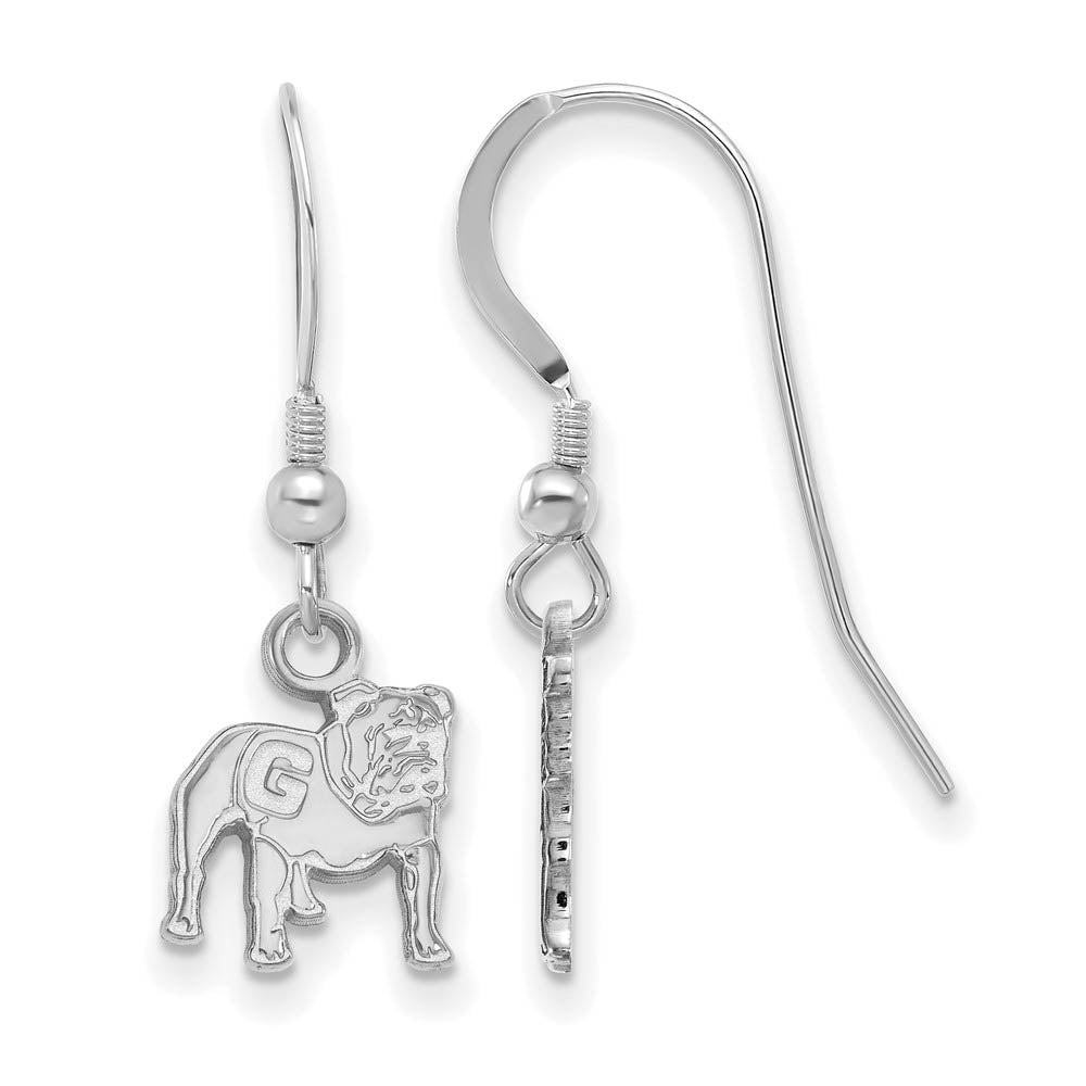 Sterling Silver University of Georgia XS (Tiny) Dangle Earrings, Item E15598 by The Black Bow Jewelry Co.
