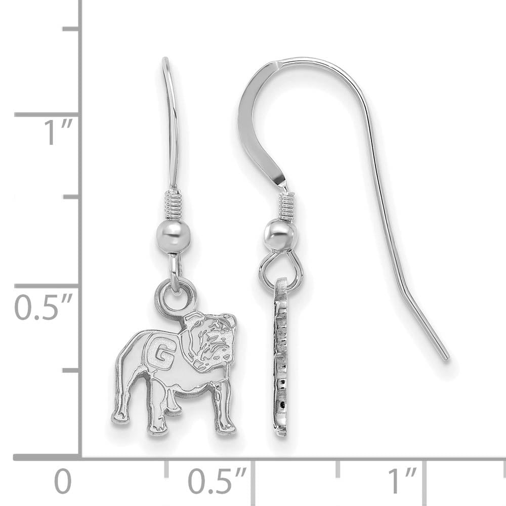 Alternate view of the Sterling Silver University of Georgia XS (Tiny) Dangle Earrings by The Black Bow Jewelry Co.