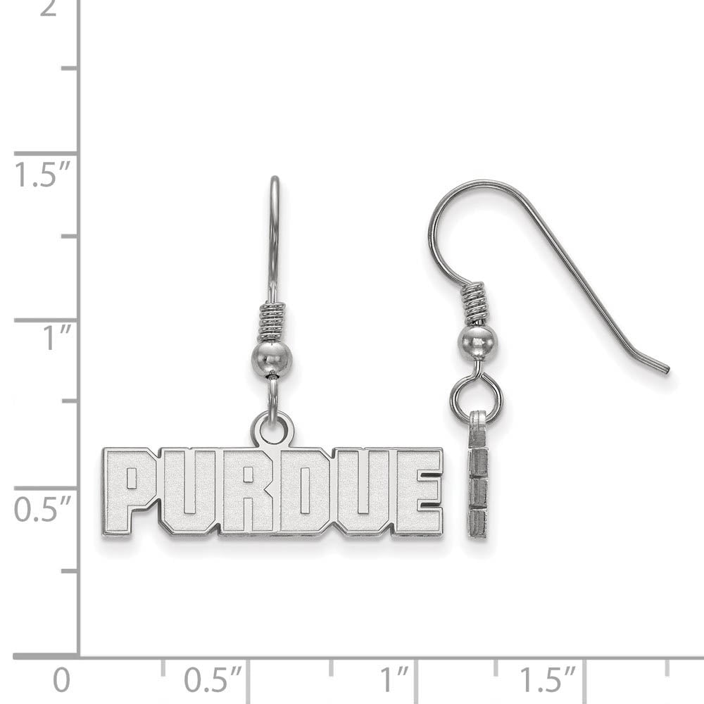 Alternate view of the Sterling Silver Purdue XS (Tiny) Dangle Earrings by The Black Bow Jewelry Co.
