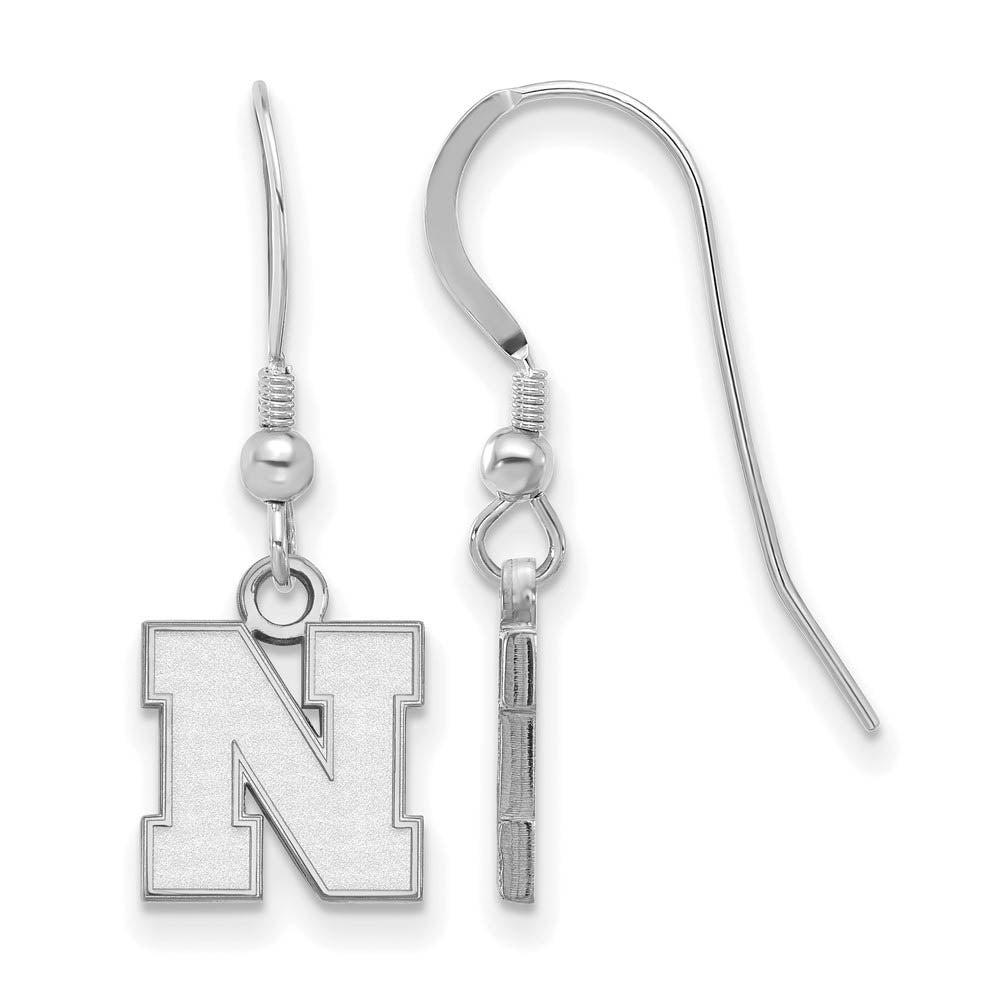 Sterling Silver University of Nebraska XS (Tiny) Earrings Dangle, Item E15605 by The Black Bow Jewelry Co.