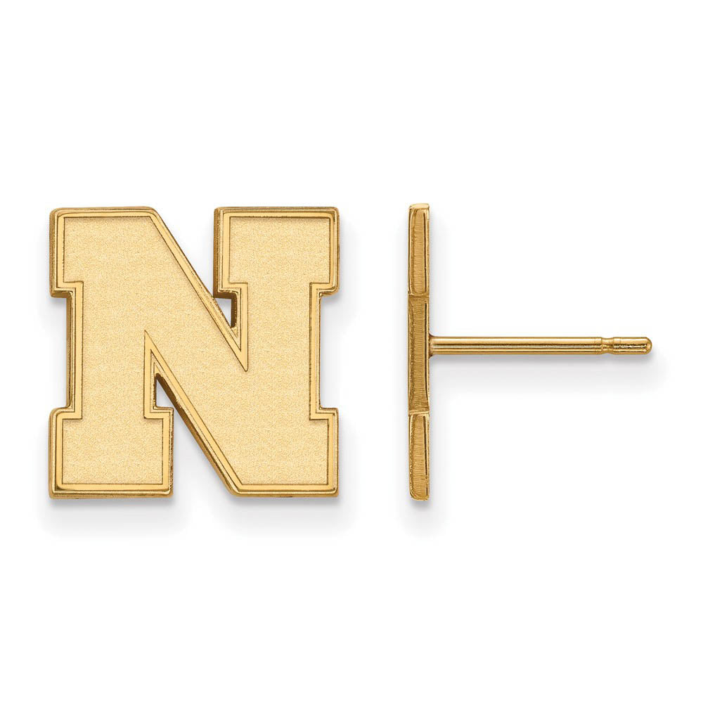 10k Yellow Gold University of Nebraska Small Post Earrings, Item E15843 by The Black Bow Jewelry Co.