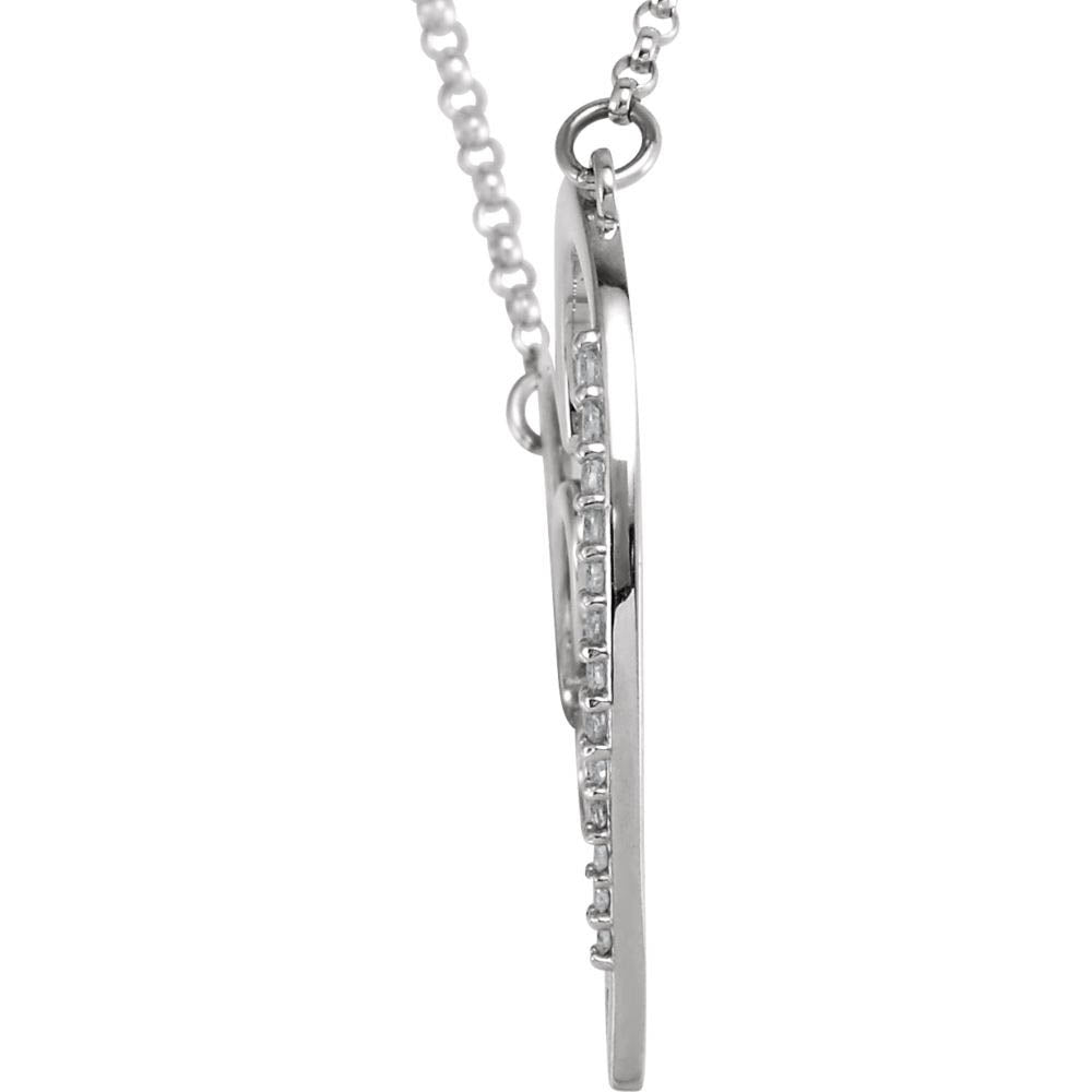 Alternate view of the Diamond Love Heart Necklace in Sterling Silver, 18 Inch by The Black Bow Jewelry Co.