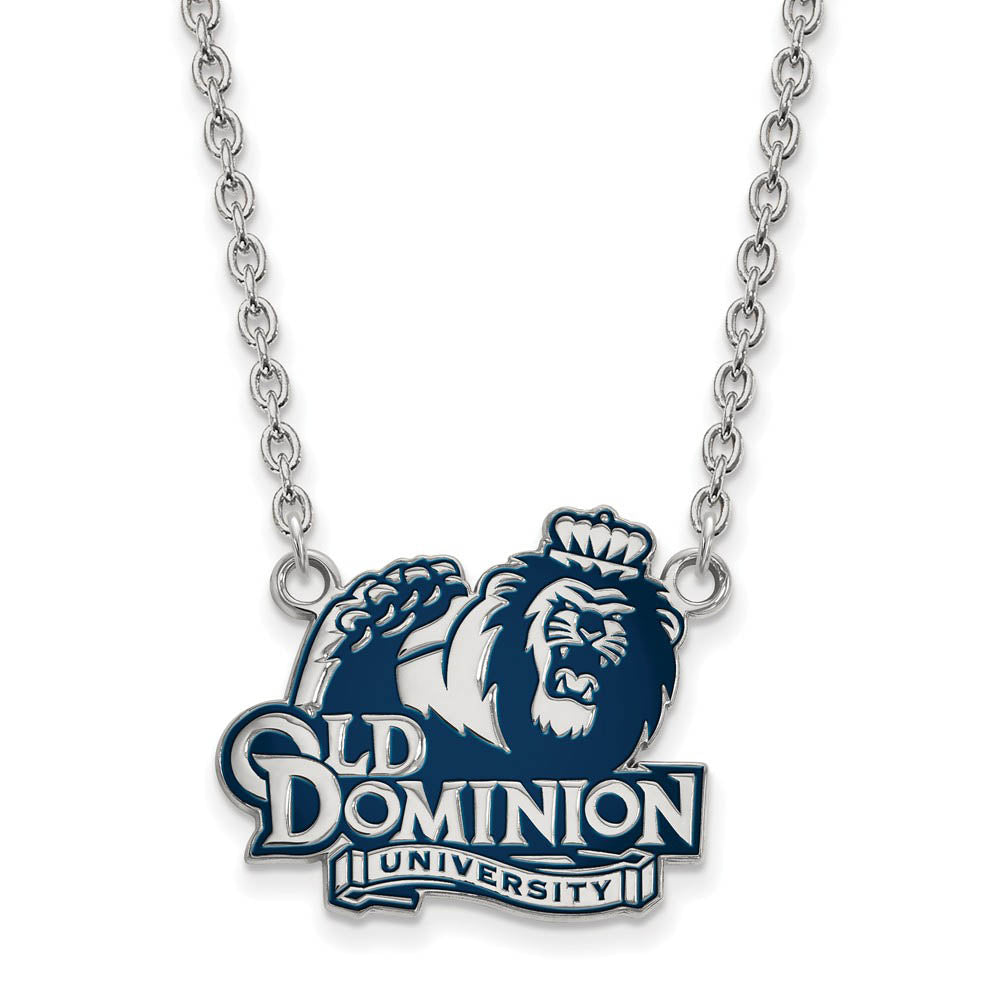 Sterling Silver Old Dominion U Large Enamel Pendant Necklace, Item N11596 by The Black Bow Jewelry Co.