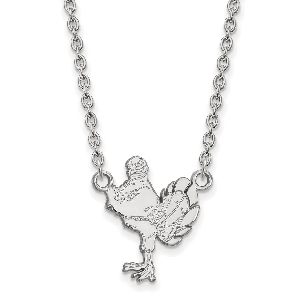 10k White Gold Virginia Tech Large Pendant Necklace, Item N11781 by The Black Bow Jewelry Co.
