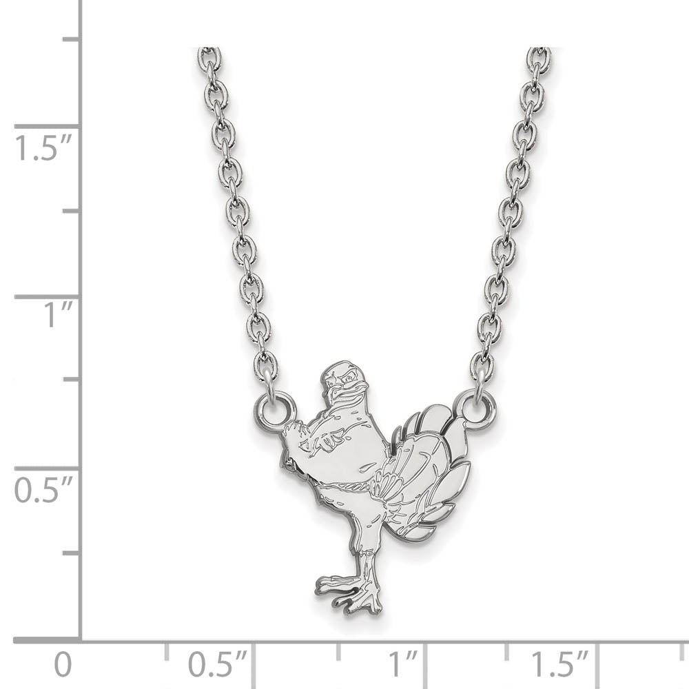 Alternate view of the 10k White Gold Virginia Tech Large Pendant Necklace by The Black Bow Jewelry Co.