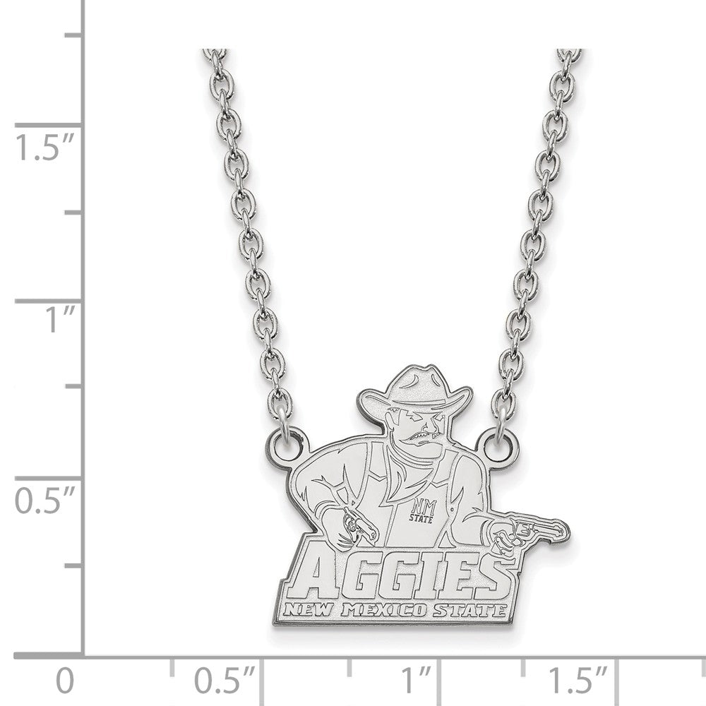 Alternate view of the Sterling Silver New Mexico State Large Aggies Pendant Necklace by The Black Bow Jewelry Co.