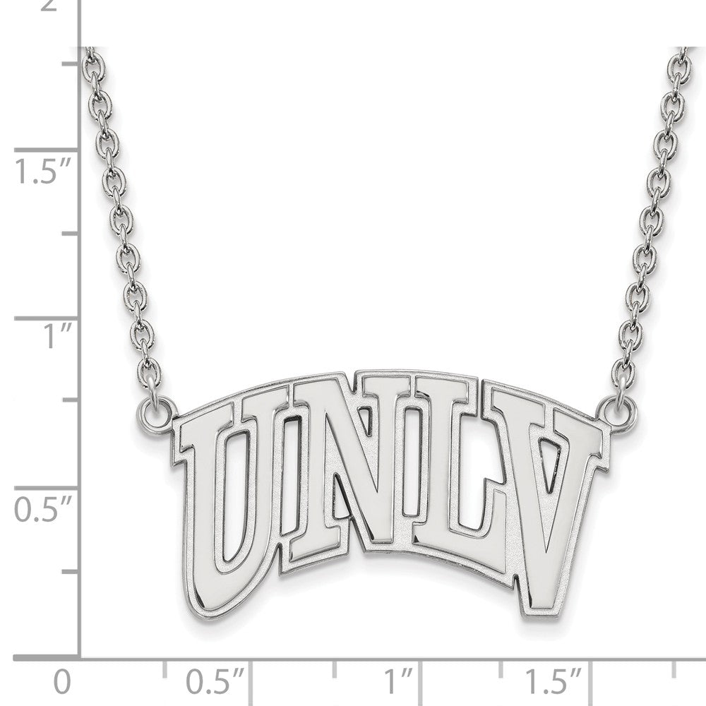 Alternate view of the Sterling Silver U of Nevada Las Vegas Large Pendant Necklace by The Black Bow Jewelry Co.