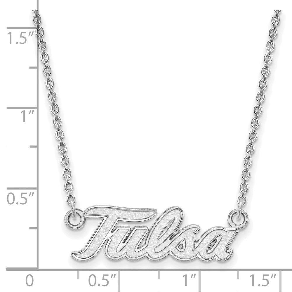 Alternate view of the Sterling Silver The U of Tulsa Large Pendant Necklace by The Black Bow Jewelry Co.