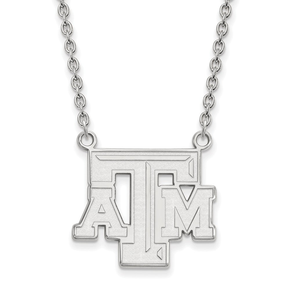 Sterling Silver Texas A&M U Large 'TAM' Pendant Necklace, Item N12708 by The Black Bow Jewelry Co.