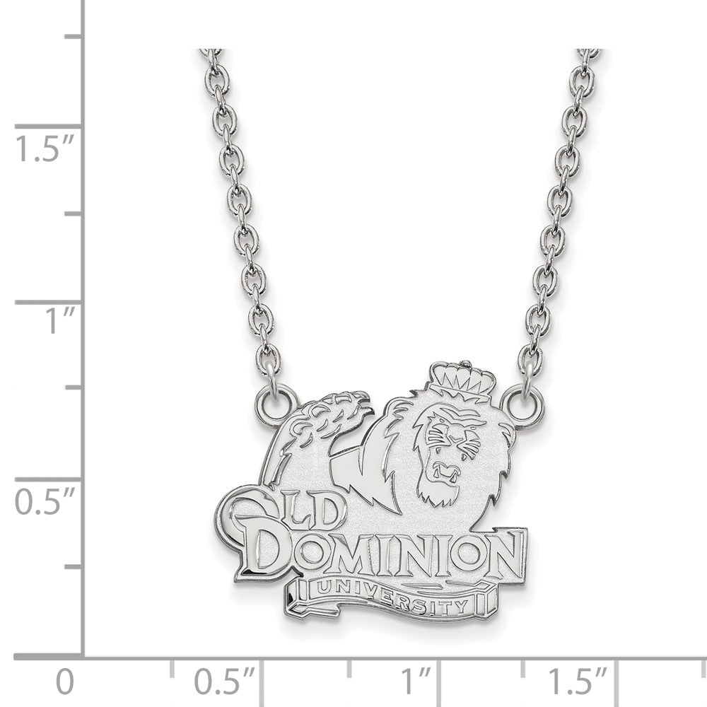 Alternate view of the Sterling Silver Old Dominion U Large Pendant Necklace by The Black Bow Jewelry Co.