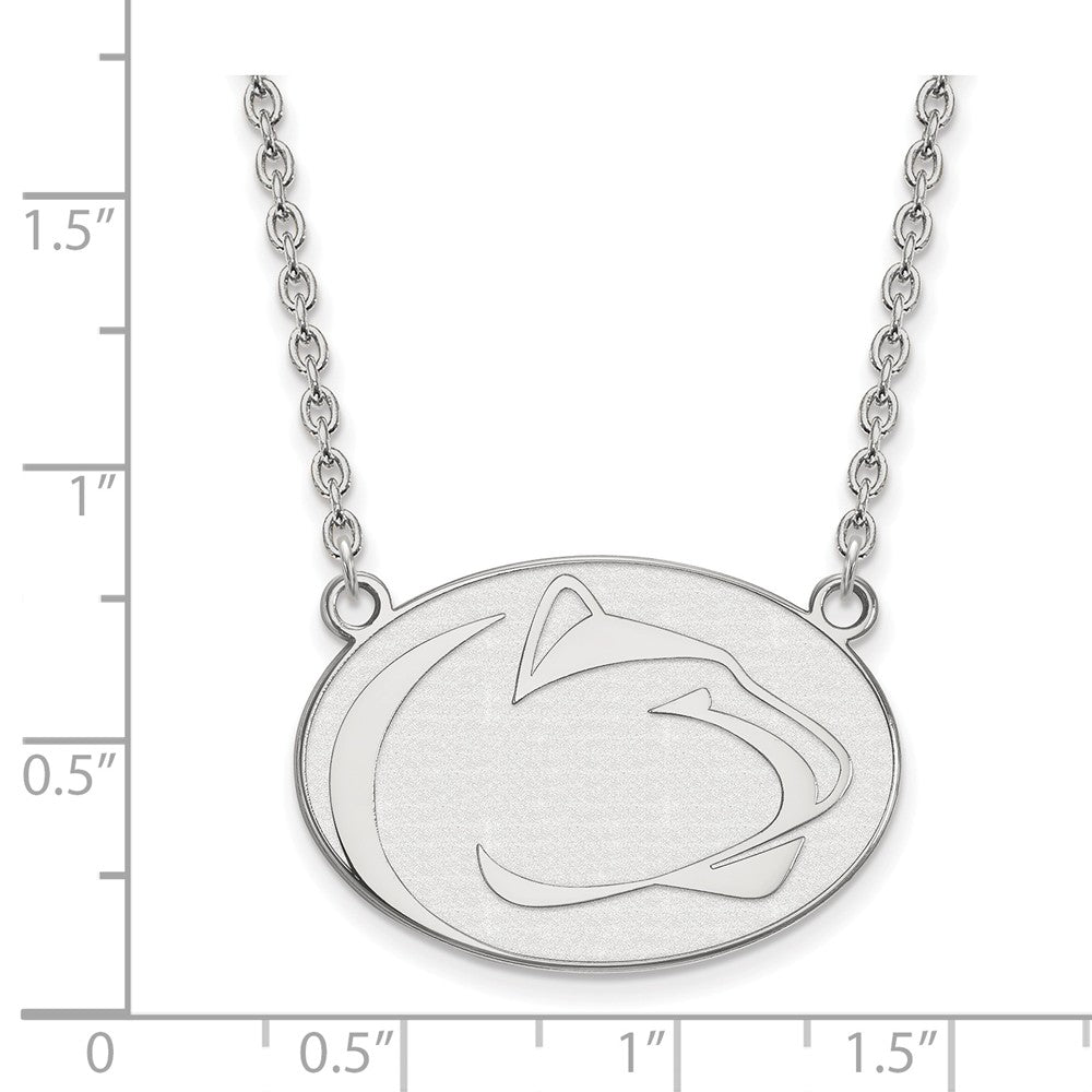 Alternate view of the Sterling Silver Penn State Large Logo Pendant Necklace by The Black Bow Jewelry Co.