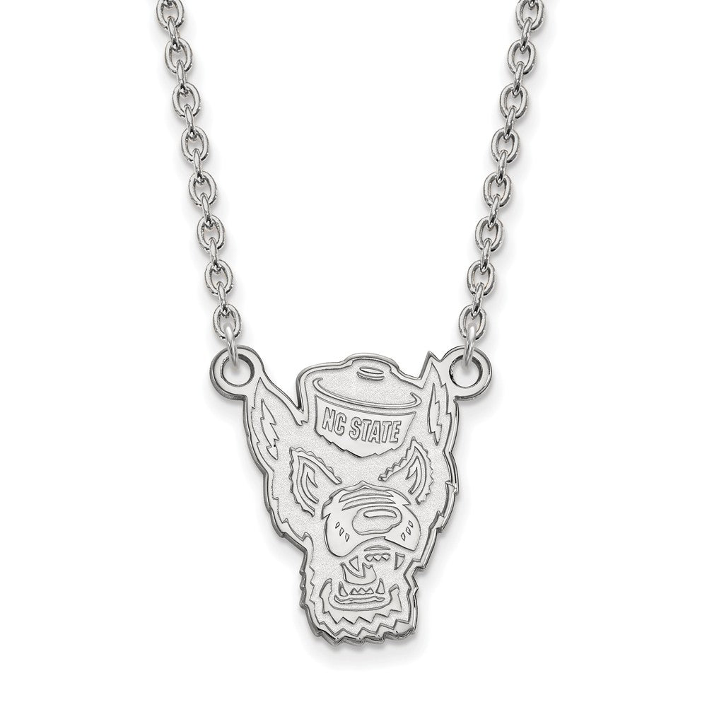Sterling Silver North Carolina Large Mascot Pendant Necklace, Item N12859 by The Black Bow Jewelry Co.