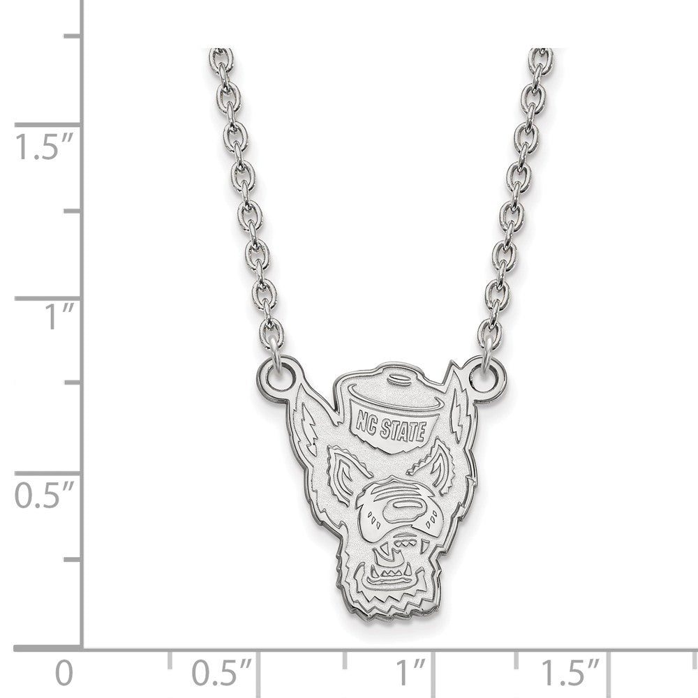 Alternate view of the Sterling Silver North Carolina Large Mascot Pendant Necklace by The Black Bow Jewelry Co.
