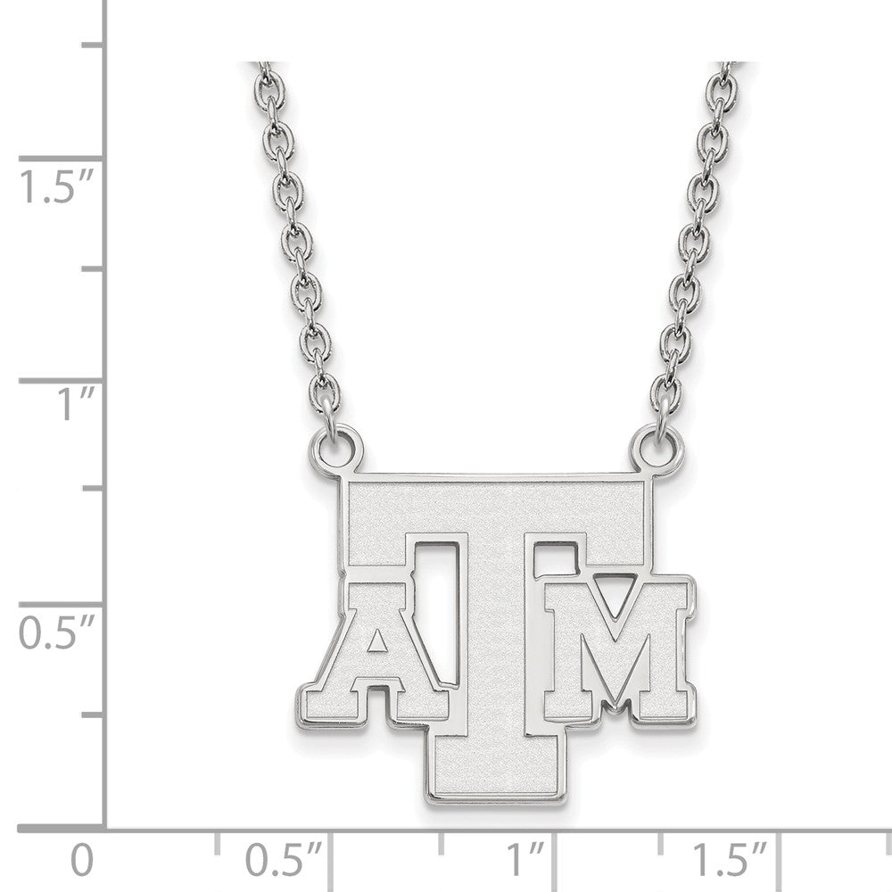 Alternate view of the Sterling Silver Texas A&M U Large Pendant Necklace by The Black Bow Jewelry Co.