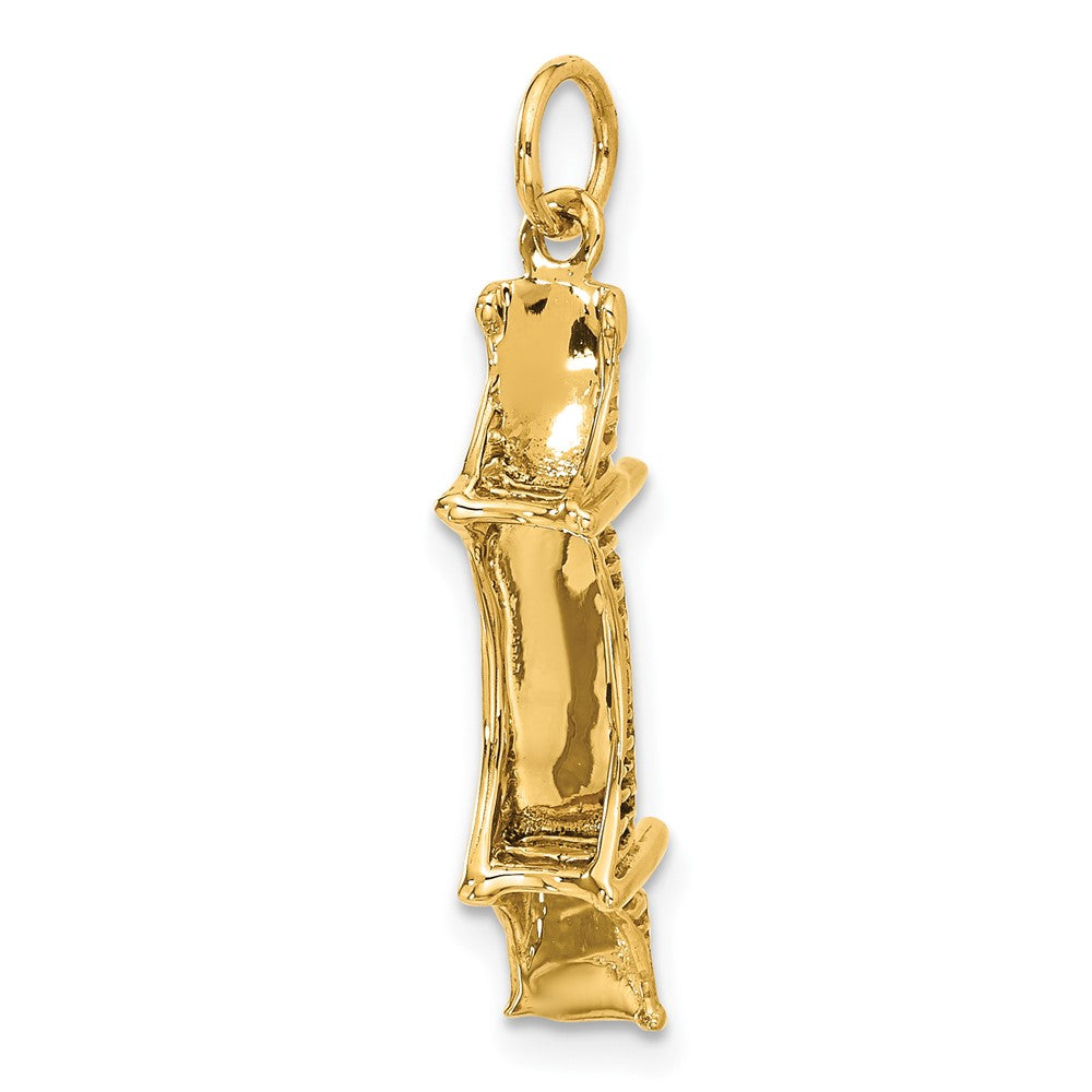 Alternate view of the 14k Yellow Gold 3D Mackinac Bridge Charm by The Black Bow Jewelry Co.