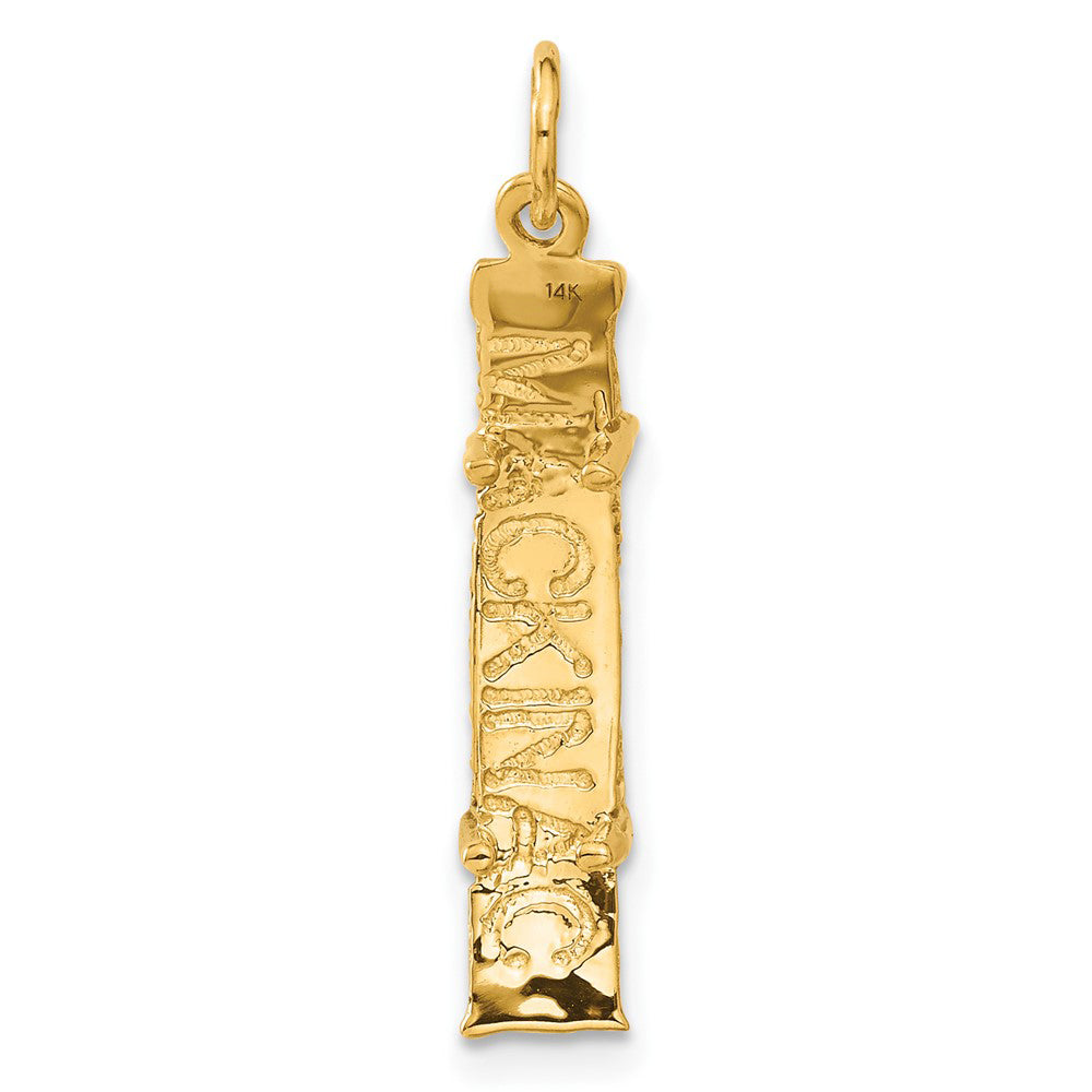 Alternate view of the 14k Yellow Gold 3D Mackinac Bridge Charm by The Black Bow Jewelry Co.