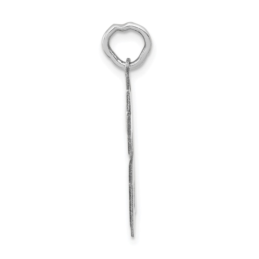 Alternate view of the 14k White Gold, Jersey Collection, Medium Number 66 Pendant by The Black Bow Jewelry Co.