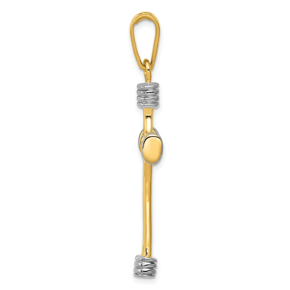 Alternate view of the 14k Yellow Gold and White Rhodium Polished Two Tone Cross Pendant by The Black Bow Jewelry Co.