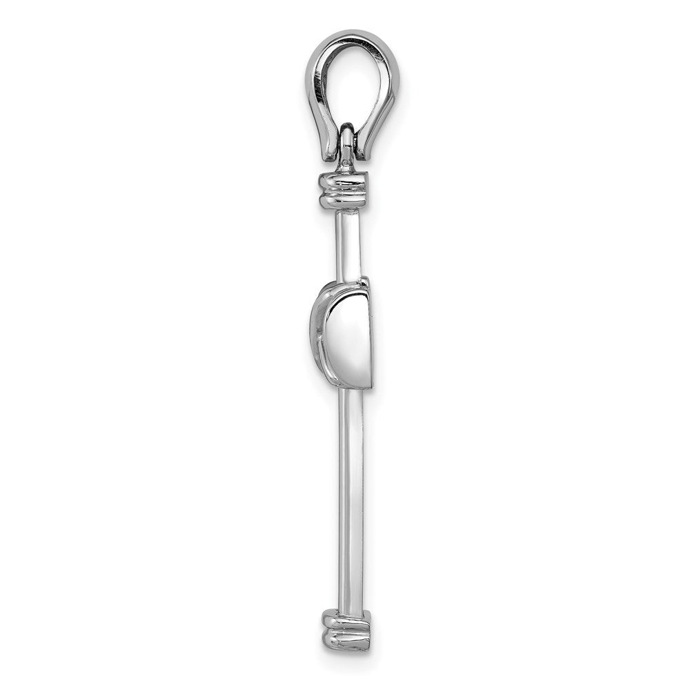 Alternate view of the 14k White Gold Polished Rope Cross Pendant by The Black Bow Jewelry Co.