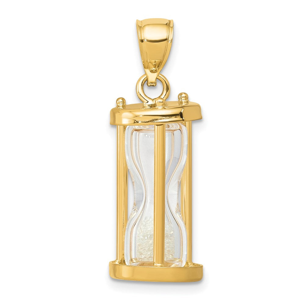 14k Yellow Gold 3D Hourglass Pendant, Item P11025 by The Black Bow Jewelry Co.