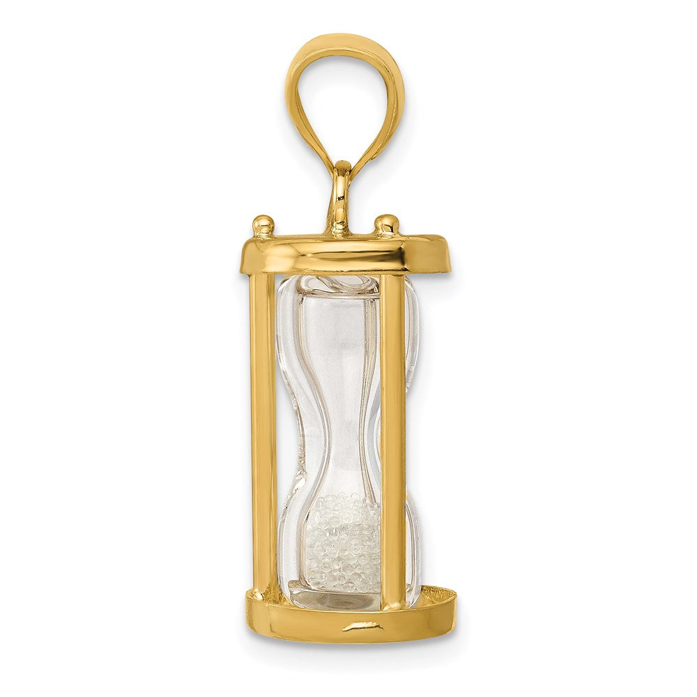 Alternate view of the 14k Yellow Gold 3D Hourglass Pendant by The Black Bow Jewelry Co.