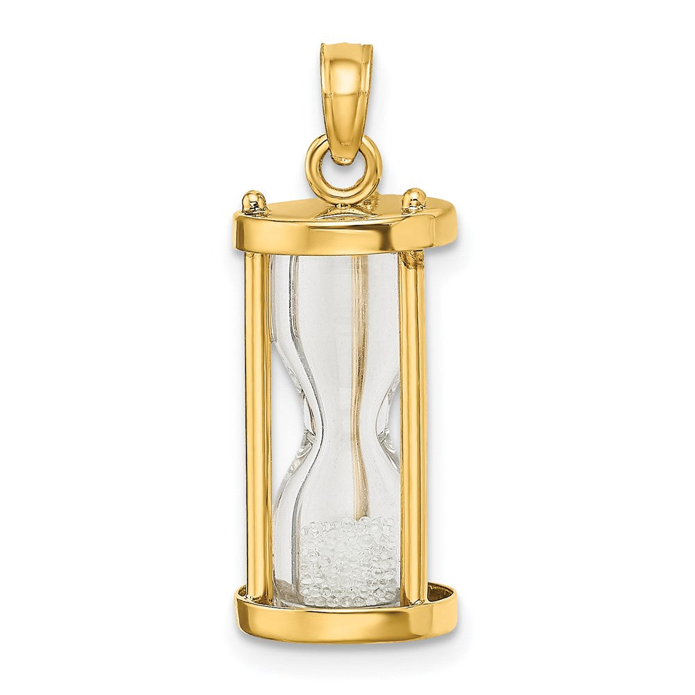 Alternate view of the 14k Yellow Gold 3D Hourglass Pendant by The Black Bow Jewelry Co.