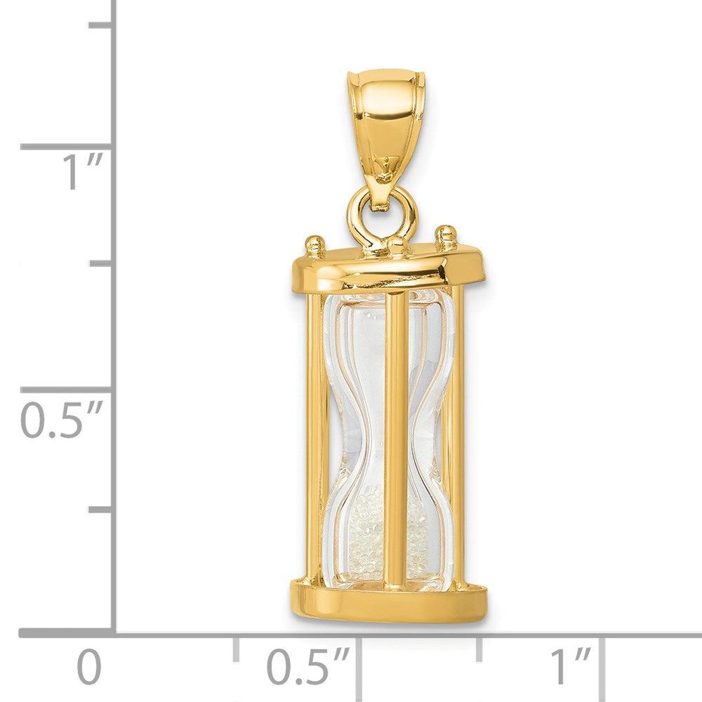 Alternate view of the 14k Yellow Gold 3D Hourglass Pendant by The Black Bow Jewelry Co.